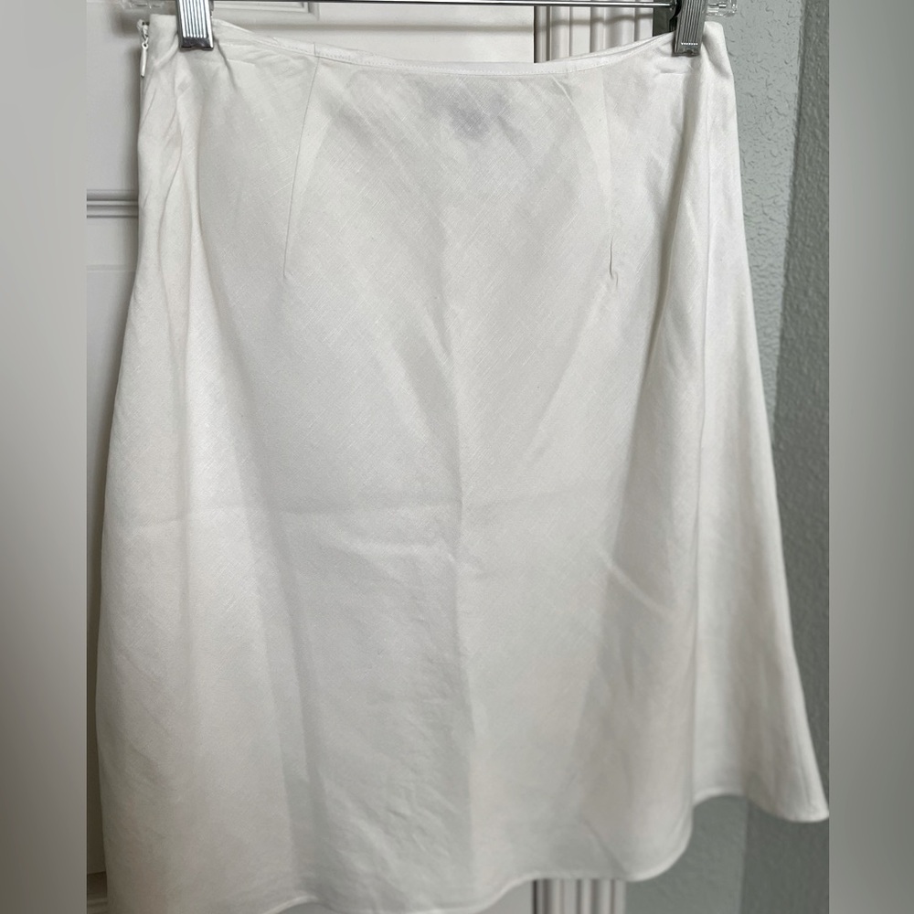 Ann Taylor Factory white linen skirt